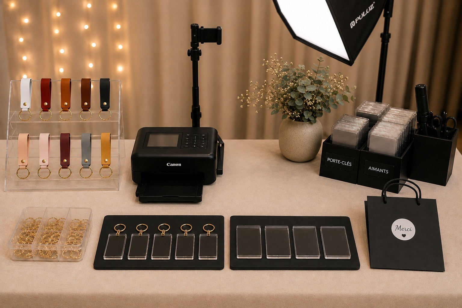 Aperçu du setup Maison Memoria pour la création de souvenirs personnalisés sur place